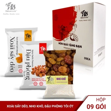 Hộp 9 gói Deluxnuts – Đậu hạt rang thơm ngon, chỉ 130.000₫ giảm từ 156.000₫