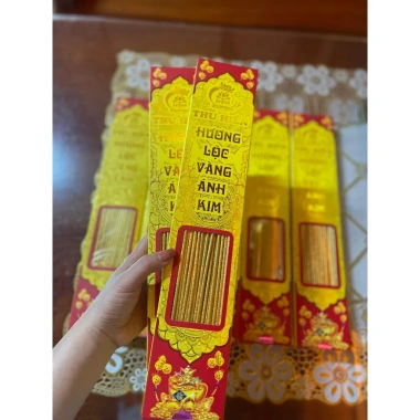 Hộp 92 nén nhang thảo mộc thiên nhiên - Nhang Thần Tài vàng tài lộc cao cấp, 18.000₫