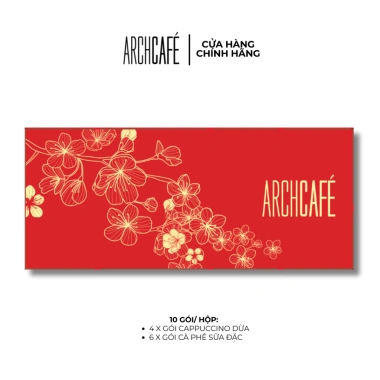 Hộp Archcafe Tết 2.026 - 4 Gói Cappuccino Dừa, 6 Gói Cà Phê Sữa Đặc, Giá 72.980 VND 2