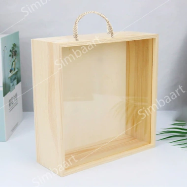 Hộp bánh quà Tết gỗ tự nhiên nắp mica trong suốt, dây xách - làm theo yêu cầu, giá ưu đãi 68.913đ 3