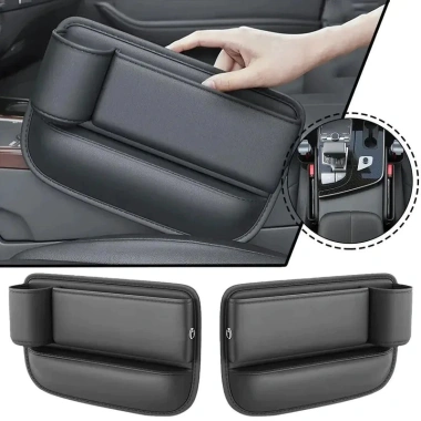 Hộp Bảo Quản Đa Năng Ghế Ô Tô - Chống Rò Rỉ, PU Bền, Khe Cắm, Túi Đựng Cốc, Tổ Chức Gọn Gàng