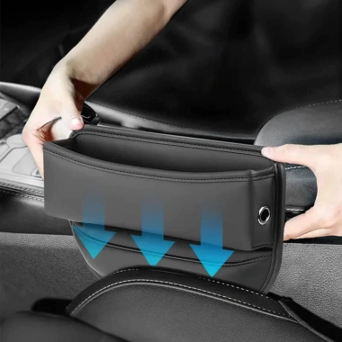 Hộp Bảo Quản Đa Năng Ghế Ô Tô - Chống Rò Rỉ, PU Bền, Khe Cắm, Túi Đựng Cốc, Tổ Chức Gọn Gàng