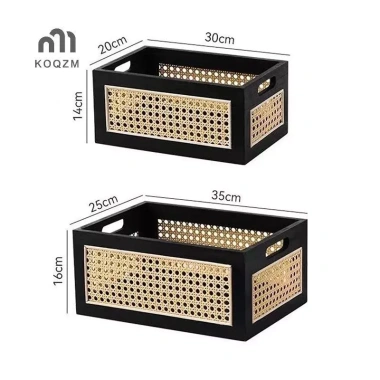Hộp bảo quản gỗ chắc chắn Retro - Giỏ sách, đồ ăn nhẹ, mỹ phẩm, trang trí nhà, giảm giá 216.432 VND 2