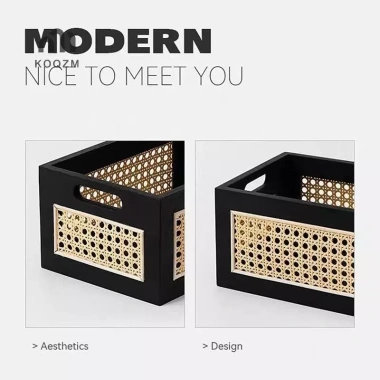 Hộp bảo quản gỗ chắc chắn Retro - Giỏ sách, đồ ăn nhẹ, mỹ phẩm, trang trí nhà, giảm giá 216.432 VND 3
