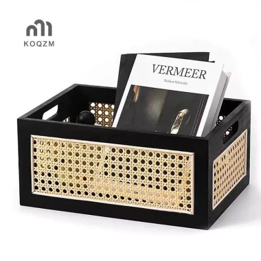 Hộp bảo quản gỗ chắc chắn Retro - Giỏ sách, đồ ăn nhẹ, mỹ phẩm, trang trí nhà, giảm giá 216.432 VND 5