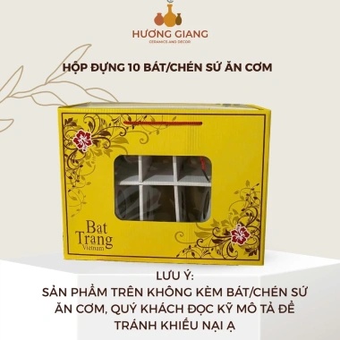 Hộp bìa carton đựng 6-10 bát/chén sứ ăn cơm - Không kèm - Gốm sứ Hương Giang, giảm còn 40.000đ