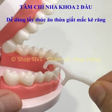 Hộp bỏ túi 10 tăm răng nhựa 2 đầu, đầu tăm và chỉ nha khoa, vệ sinh răng, 35.000 VND