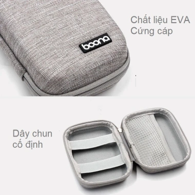 Hộp Boona vỏ cứng đựng sạc cáp iPhone, tai nghe, thẻ nhớ – F001/F002/F003, Vu Studio, giảm 85.000₫