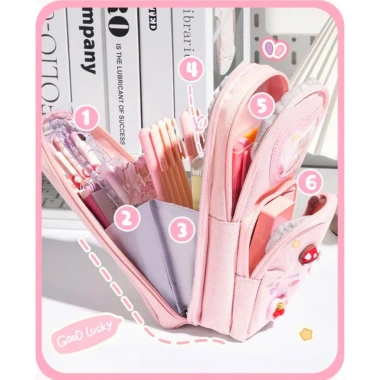 Hộp bút balo 3 lớp 6 ngăn charm 3D xinh xắn - Túi đựng bút bé gái, giá 67.900