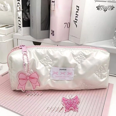 Hộp bút chì nơ dễ thương, dung tích lớn, cho bé gái, phù hợp HS THCS & Tiểu học