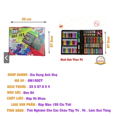 Hộp bút màu 150 chi tiết cho bé yêu - Tô màu nước đáng yêu, chỉ 63.500₫ 5 Hộp bút màu 150 chi tiết cho bé yêu - Tô màu nước đáng yêu, chỉ 63.500₫ 5