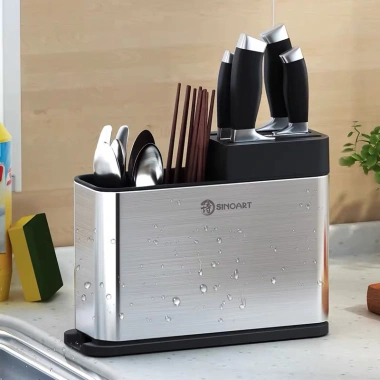 Hộp cắm dao kéo inox không gỉ 1.206 - Đựng đũa thìa, thoát nước, giá ưu đãi 265.500₫