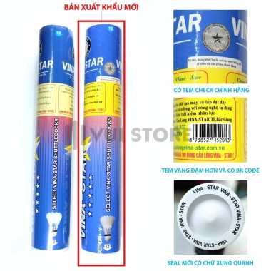 Hộp cầu lông Vina Star Xanh 12 quả - Chính hãng, phù hợp chơi phong trào, thi đấu, trình độ 1 năm+ - Giá 164.000 2