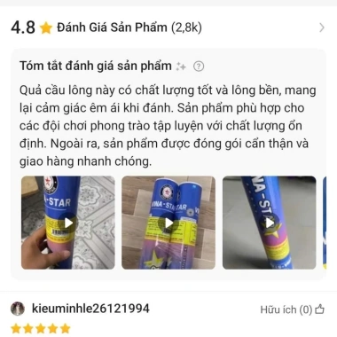 Hộp cầu lông Vina Star Xanh 12 quả - Chính hãng, phù hợp chơi phong trào, thi đấu, trình độ 1 năm+ - Giá 164.000 8