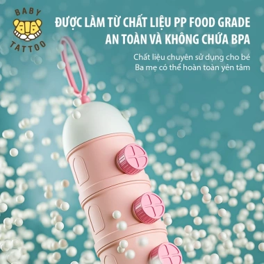 Hộp chia bột sữa BABY TATTOO nhiều ngăn tiện lợi, đa năng - chỉ 150.000đ