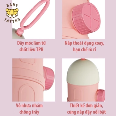 Hộp chia bột sữa BABY TATTOO nhiều ngăn tiện lợi, đa năng - chỉ 150.000đ
