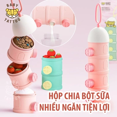 Hộp chia bột sữa BABY TATTOO nhiều ngăn tiện lợi, đa năng - chỉ 150.000đ
