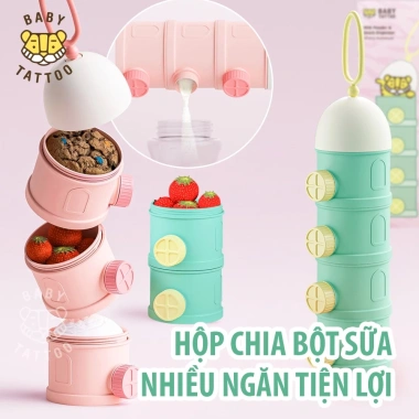 Hộp chia bột sữa BABY TATTOO nhiều ngăn tiện lợi, đa năng - chỉ 150.000đ