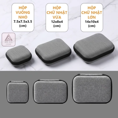 Hộp Chống Sốc Đựng Củ Sạc & Cáp Sạc Tai Nghe - Túi Phụ Kiện Mini Gọn Nhẹ Giá 27.000đ