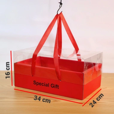 Hộp chữ nhật nắp mica kèm dây xách Đựng hoa quả quà tặng giá xưởng SX 35.000 3