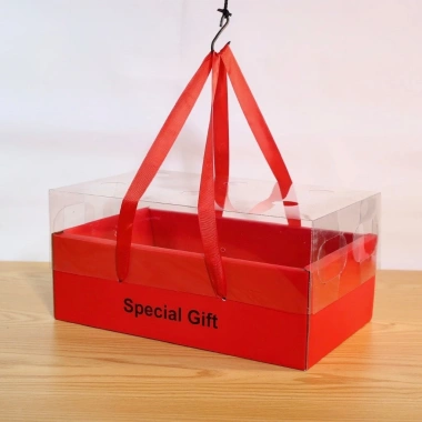 Hộp chữ nhật nắp mica kèm dây xách Đựng hoa quả quà tặng giá xưởng SX 35.000 10