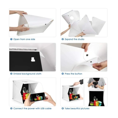Hộp chụp sản phẩm 40x40 cm có đèn LED + 4 phông nền rời - Giá ưu đãi 200.000 VND
