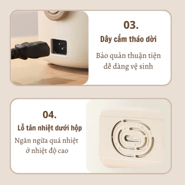 Hộp cơm cắm điện đa năng 2 tầng 4 ngăn giữ nhiệt – cao cấp, hâm nóng nhanh cho văn phòng & du lịch, giá 268k