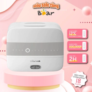 Hộp cơm điện cầm tay mini Bear DFH-B17K2 1.5L 270W - Tiện cho cá nhân, văn phòng, BH 18 tháng, 564.000₫