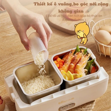 Hộp cơm điện cầm tay mini Bear DFH-B17K2 1.5L 270W - Tiện cho cá nhân, văn phòng, BH 18 tháng, 564.000₫