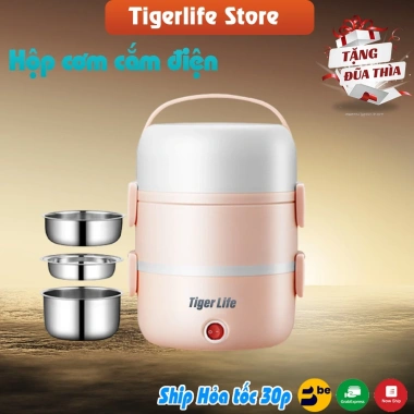 Hộp cơm điện Tigerlife 2‑3 tầng 2.025, nấu cơm, hâm nóng, giữ nhiệt, kèm túi đầu thìa - Giá chỉ 269k 2 Hộp cơm điện Tigerlife 2‑3 tầng 2.025, nấu cơm, hâm nóng, giữ nhiệt, kèm túi đầu thìa - Giá chỉ 269k 2