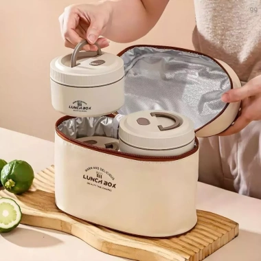 Hộp cơm giữ nhiệt Inox 304 4 hộp và 3 hộp lòng, tặng thìa đũa, túi cách nhiệt - Giá 26.500 VND