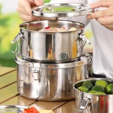 Hộp Cơm Trưa CHLOCH Inox 304 Tròn – Dung tích lớn, kín tươi, chống rò rỉ, phù hợp dã ngoại