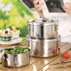 Hộp Cơm Trưa CHLOCH Inox 304 Tròn – Dung tích lớn, kín tươi, chống rò rỉ, phù hợp dã ngoại 8