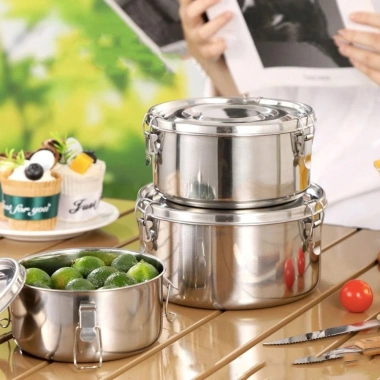 Hộp Cơm Trưa CHLOCH Inox 304 Tròn – Dung tích lớn, kín tươi, chống rò rỉ, phù hợp dã ngoại