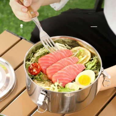 Hộp Cơm Trưa CHLOCH Inox 304 Tròn – Dung tích lớn, kín tươi, chống rò rỉ, phù hợp dã ngoại