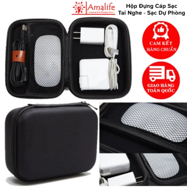 Hộp Cứng Bảo Vệ Phụ Kiện Điện Thoại & Laptop - Đựng Tai Nghe, Củ Sạc, Pin Dự Phòng, Ổ Cứng, Cáp USB, Giá 75.000