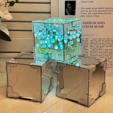 Hộp Đèn Hoa Tulip Handmade Đa Năng Gương Soi Trang Trí Nội Thất Giá 62.000 VND