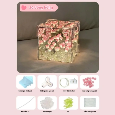 Hộp Đèn Hoa Tulip Handmade Đa Năng Gương Soi Trang Trí Nội Thất Giá 62.000 VND 10 Hộp Đèn Hoa Tulip Handmade Đa Năng Gương Soi Trang Trí Nội Thất Giá 62.000 VND 10