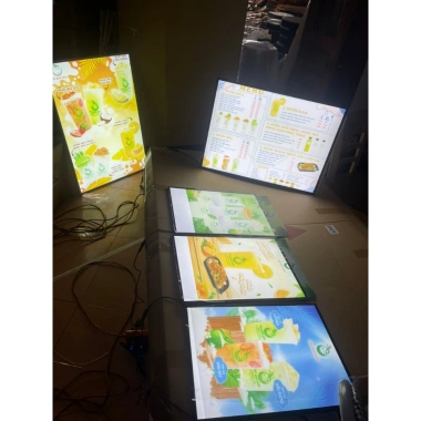 Hộp Đèn LED Quảng Cáo Siêu Mỏng, Menu Kích Thước, Thay Ảnh Dễ Dàng, Khung Tranh Điện Bàn và Treo Tường giá 190k 6