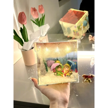 Hộp Đèn Tình Yêu Tráng Gương 12cm Quà Tặng Noel 8/3 Đèn Ngủ Cặp Đôi Pony 35k 2
