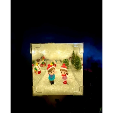 Hộp Đèn Tình Yêu Tráng Gương 12cm Quà Tặng Noel 8/3 Đèn Ngủ Cặp Đôi Pony 35k 3