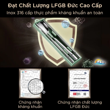 Hộp Đũa Thìa Inox 316 Kháng Khuẩn - Bộ Chống Ồn, Kèm Hộp Đựng Du Lịch 124.000₫