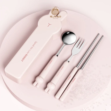 Hộp đũa thìa mini SUZUKO BAGS TM10 - Set đựng đũa muỗng cute, inox, nắp đậy, 30.999 VND 3