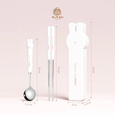 Hộp đũa thìa mini SUZUKO BAGS TM10 - Set đựng đũa muỗng cute, inox, nắp đậy, 30.999 VND 10