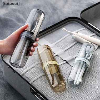 Hộp đựng bàn chải & cốc súc miệng di động - Bộ vệ sinh du lịch Tutuout