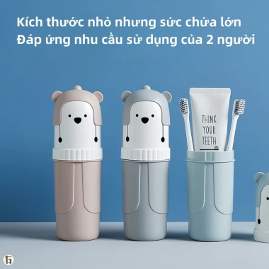 Hộp đựng bàn chải du lịch cao cấp, hoạt hình dễ thương cho 2 người - Giá chỉ 42.000₫