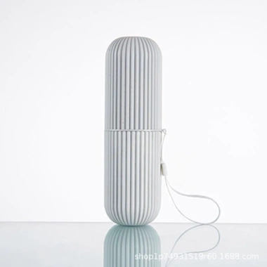 Hộp đựng bàn chải du lịch đa năng có nắp, kèm cốc nước súc miệng và ống kem đánh răng, tiện lợi cho mọi chuyến đi