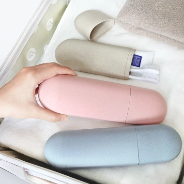 Hộp Đựng Bàn Chải và Cốc Du Lịch Công Tác Tiện Lợi Nhựa Lúa Mạch 34K 6