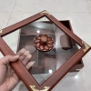 Hộp đựng bánh kẹo Tết vuông kính bọc đồng size lớn - khay mứt, giảm còn 388.500₫ 2