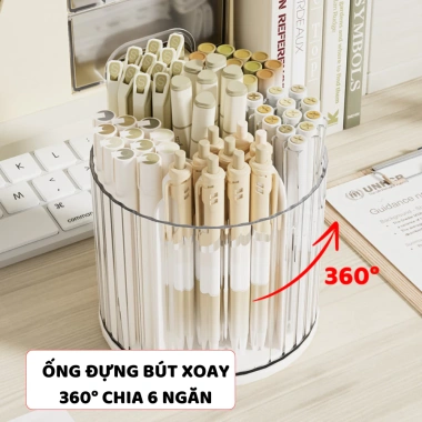Hộp Đựng Bút 2in1 Thiết Kế Đa Năng - Khay Ngăn Kéo + Ống Bút Xoay 360 - 74.900 VND